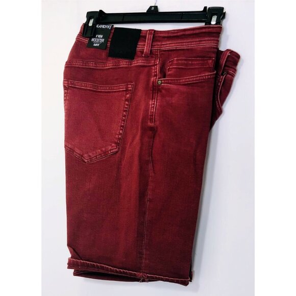 Blank NYC Mens Red Mid Rise Pockets Bermuda Jean Shorts Sz 30 New - Picture 7 of 10